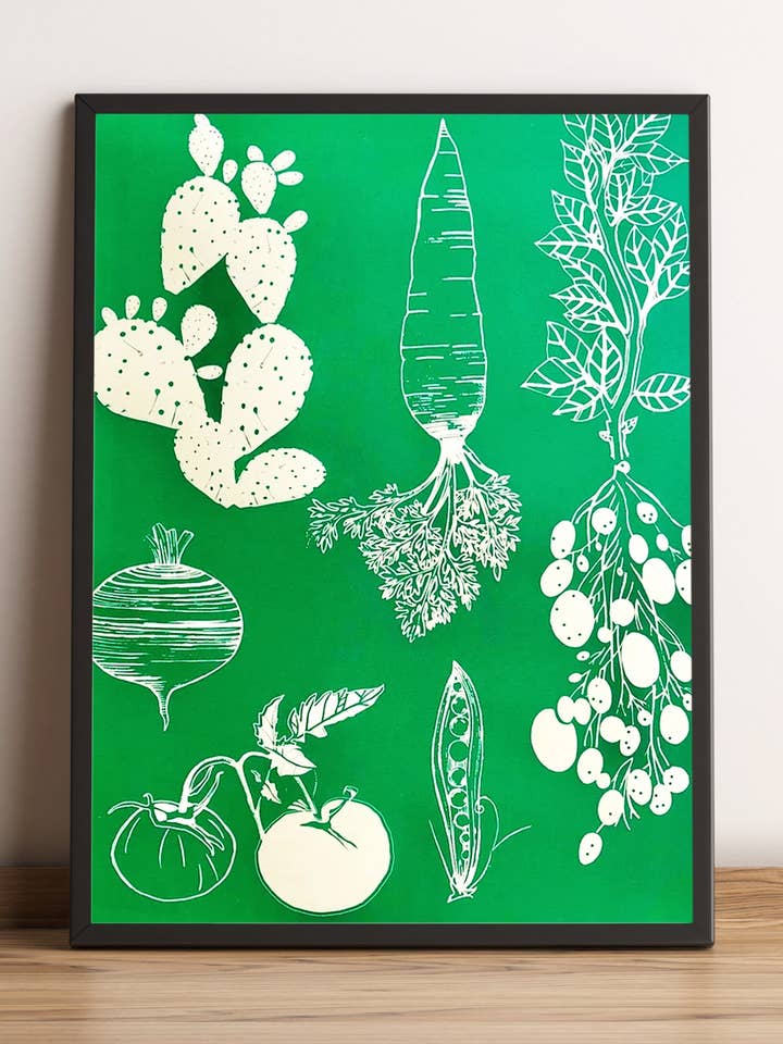 Vegetable Art print *unframed for wholesale by VICTROLA DESIGN
