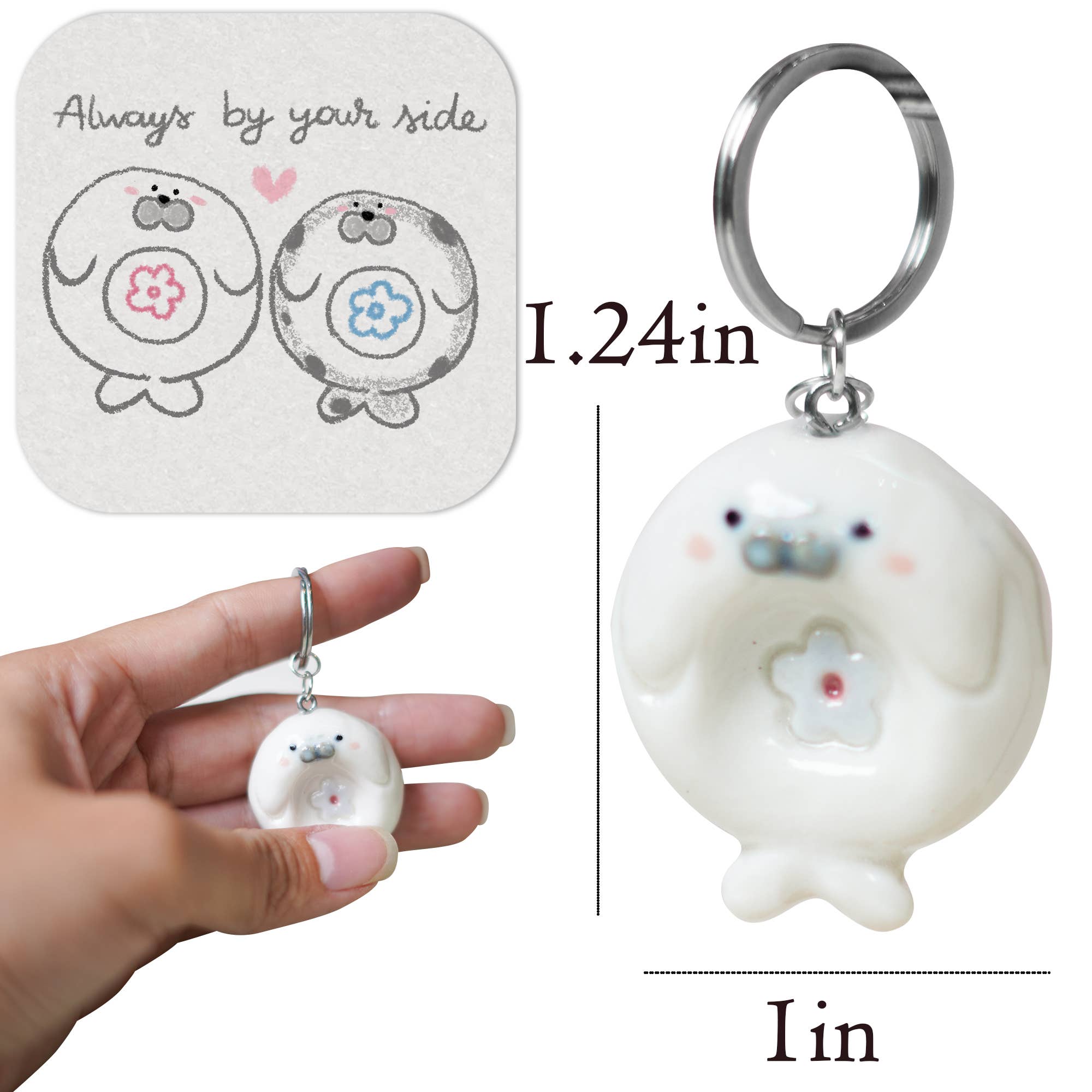 LIFGIF - Vendita all'ingrosso Portachiavi - Unisex - 1 pz Pietra antistress per pollice in ceramica, pietra con sigillo positivo - regalo2