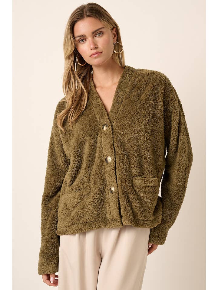 mittoshop – Großhandel Strickjacke – Damen – CARDIGAN AUS PELZ MIT KNOPFLEISTE1