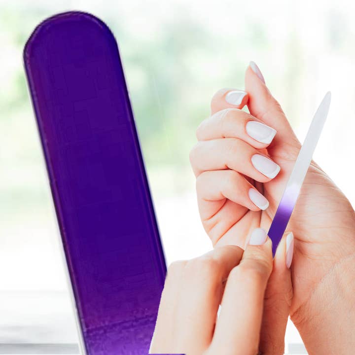 Lilla farvet ægte tjekkisk krystal neglefil for engroshandel hos Classy Nail Files