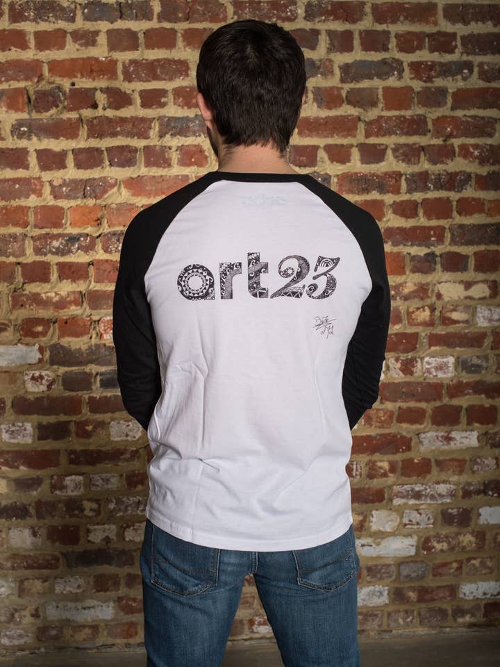 ART23H White & Black Long Sleeve T-Shirt for wholesale by art-23