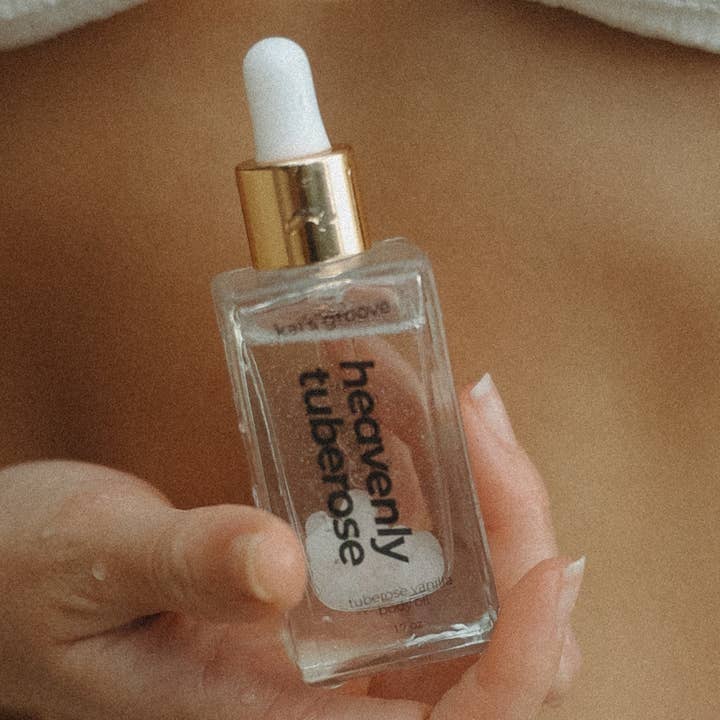 organic heavenly tuberose body oil for wholesale by Kai's Groove