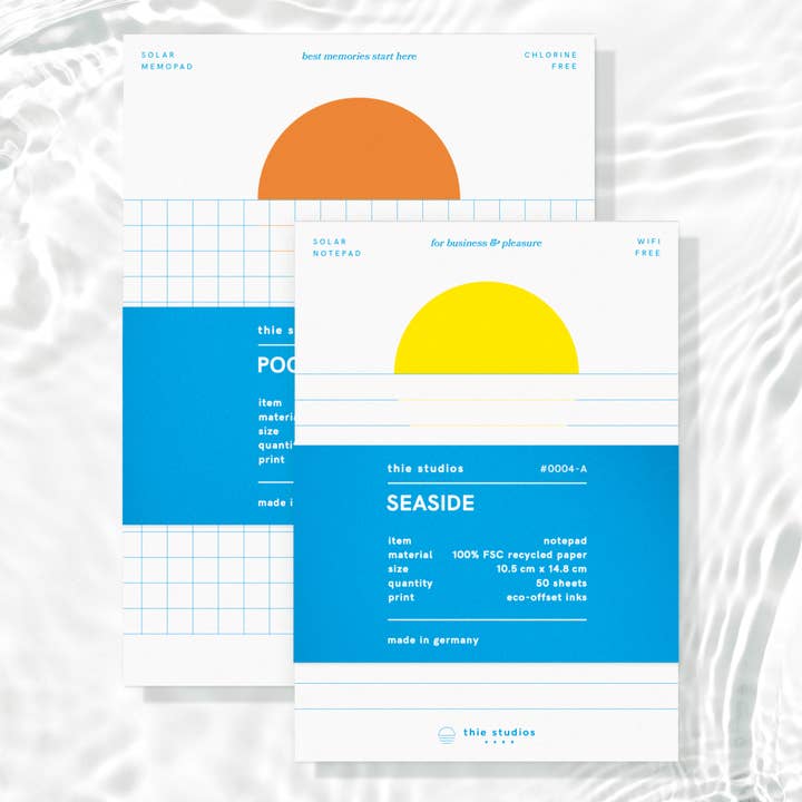 thie studios - Wholesale Notepad - poolside – minimalistic eco-friendly notepad squared