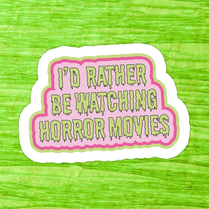 Autocollant en vinyle imperméable pour amateur de films d'horreur d'Halloween pour la vente par Stickers+ X Ashley Bexar