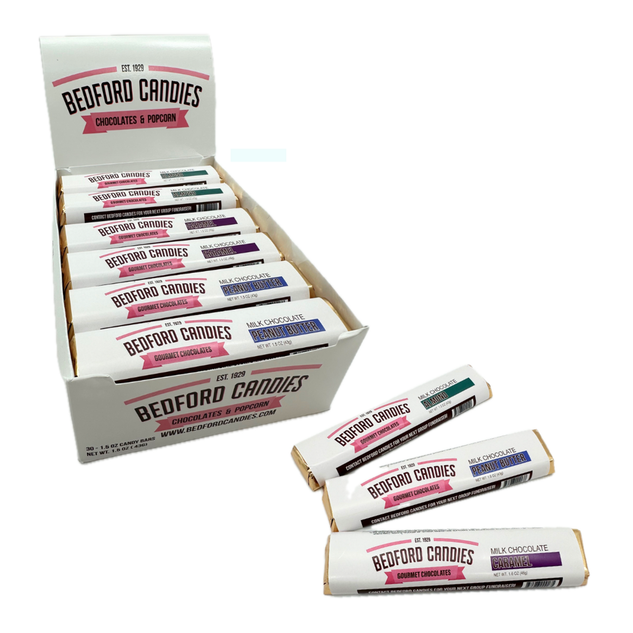 I Got Your Candy - Wholesale Chocolate - Bedford Candies Assorted Chocolate Bars 1.5oz - 30ct1