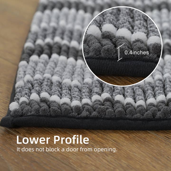 Kasentex – Tapete de banho por atacado – Tapete de Banheiro Macio de Chenille com Design Geométrico Antiderrapante6