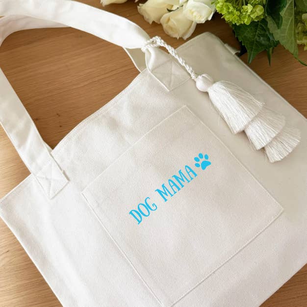 DOG MAMA - Mala Midi Natural Everything - Azul Capri NOVO por atacado de Quilted Koala