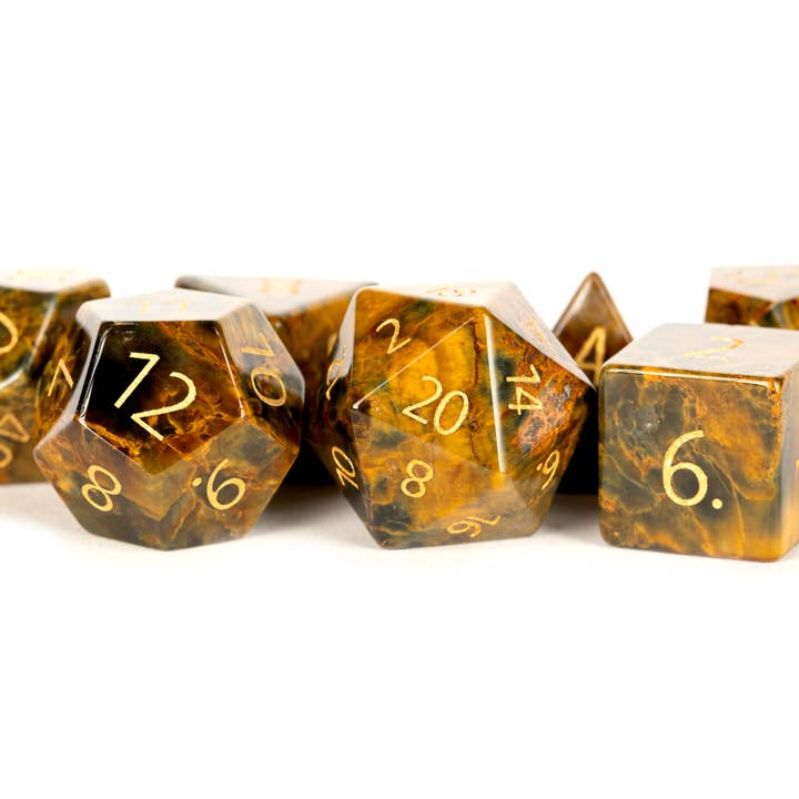 FanRoll by Metallic Dice Games - Wholesale Dice - PREMIUM Engraved Gemstone Dice (18 Options)19