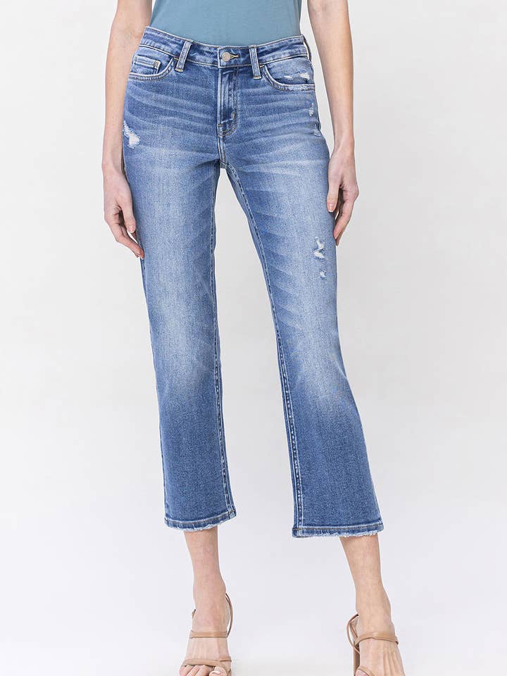 JEANS DRITTI A VITA MEDIA T5968 per la vendita all'ingrosso da parte di VERVET by FLYING MONKEY