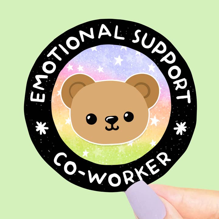 Emotional Support Co-Worker Vinyl Sticker for wholesale by Sunshine & Lemons Co.