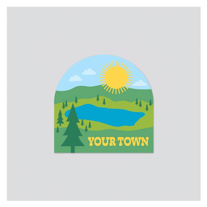 Adhesivo personalizado de la ciudad - Vista al lago para venta al por mayor de Rock Scissor Paper