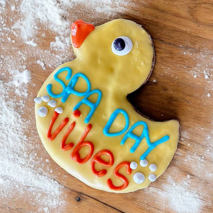 Spa Day Vibes Duckie dog treat for wholesale by YumYum4DOGS