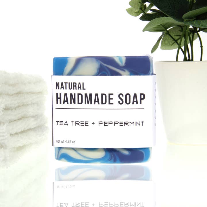 Cleanse Bath and Body - Wholesale Bar Soap - Tea Tree and Peppermint - Handmade Bar Soap - Mint Scent