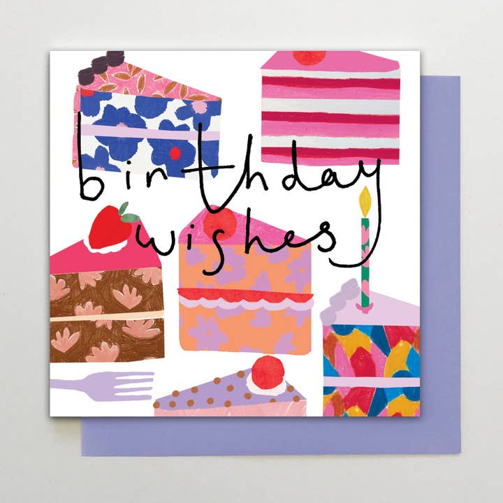 Stop the Clock Design - Vendita all'ingrosso Biglietti di auguri - HA03 - Fetta di torta con auguri di compleanno0