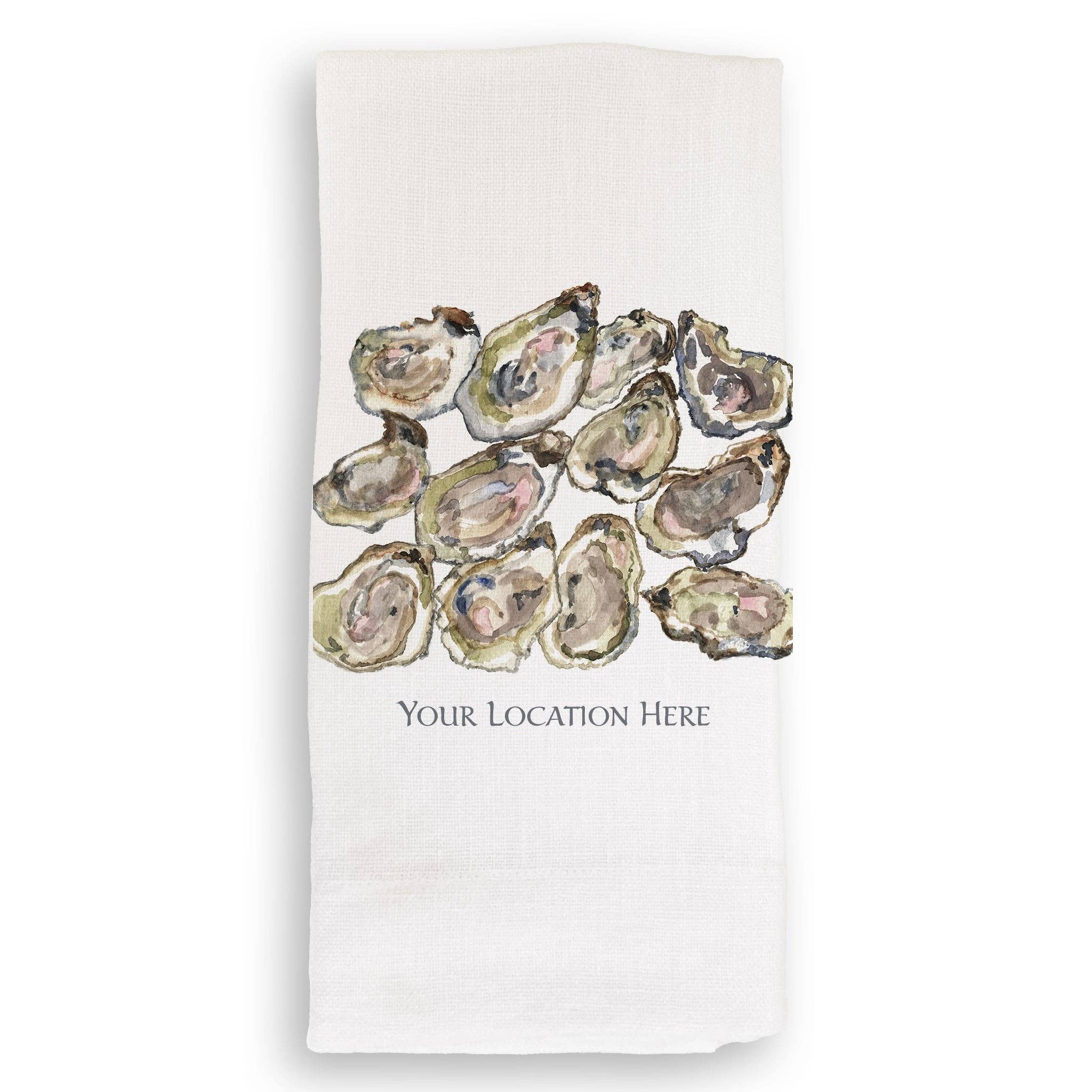 French Graffiti - Wholesale Tea Towel - A Dozen Oysters with Location2