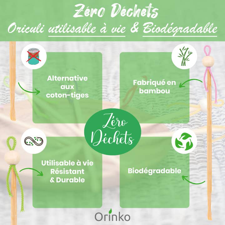 Orinko - Wholesale Cotton Swab/Q-Tip - 5+1 FREE: Bamboo earhook X11