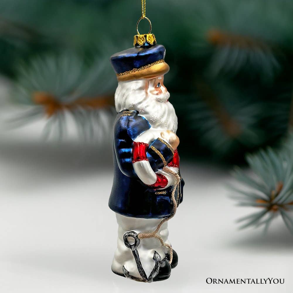 OrnamentallyYou – Ornamento por atacado – Enfeite de Vidro Papai Noel Capitão de Navio4