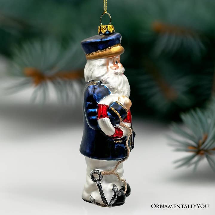 OrnamentallyYou – Ornamento por atacado – Enfeite de Vidro Papai Noel Capitão de Navio4