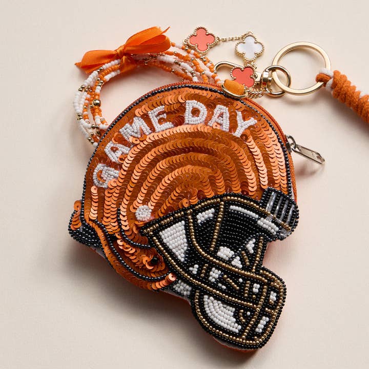Frem - Wholesale Keychain - Women's - Game Day Beaded Helmet Keychain Pouch – Team Colors18