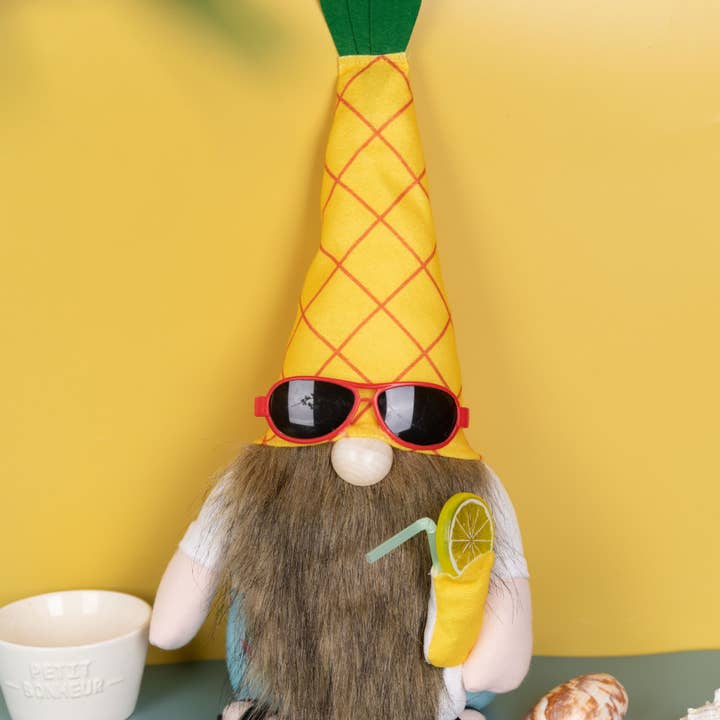 DesignStyles Home - Wholesale Decorative Tabletop Object - Willow & Riley Pineapple Theme Summer Gnome1