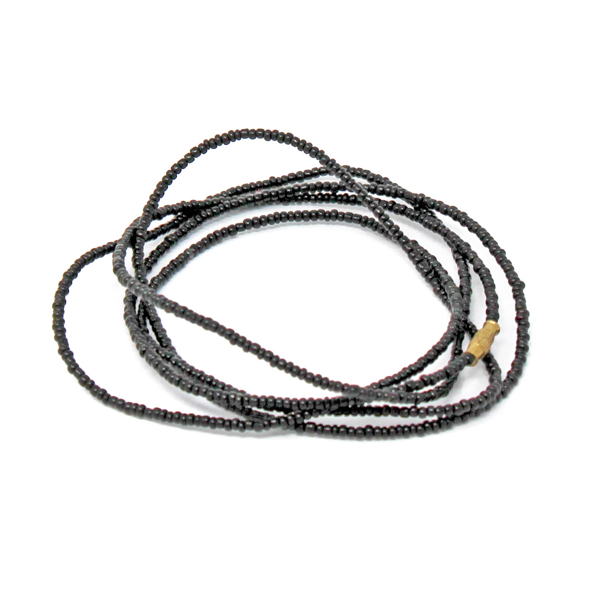 Global Crafts - Wholesale Beaded/Pearl Necklace - Long Single Strand Maasai Bead Necklace - Black2