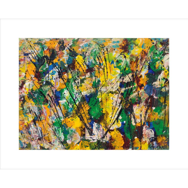 Bruce Mishell Giclee print 16” x 20” inches With white frame around the painting. for wholesale by Magic Hill - Mercantile