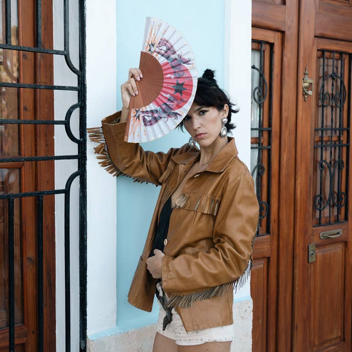 Khu Khu - Wholesale Handheld folding fan - Rodeo Riders Hand-fan3