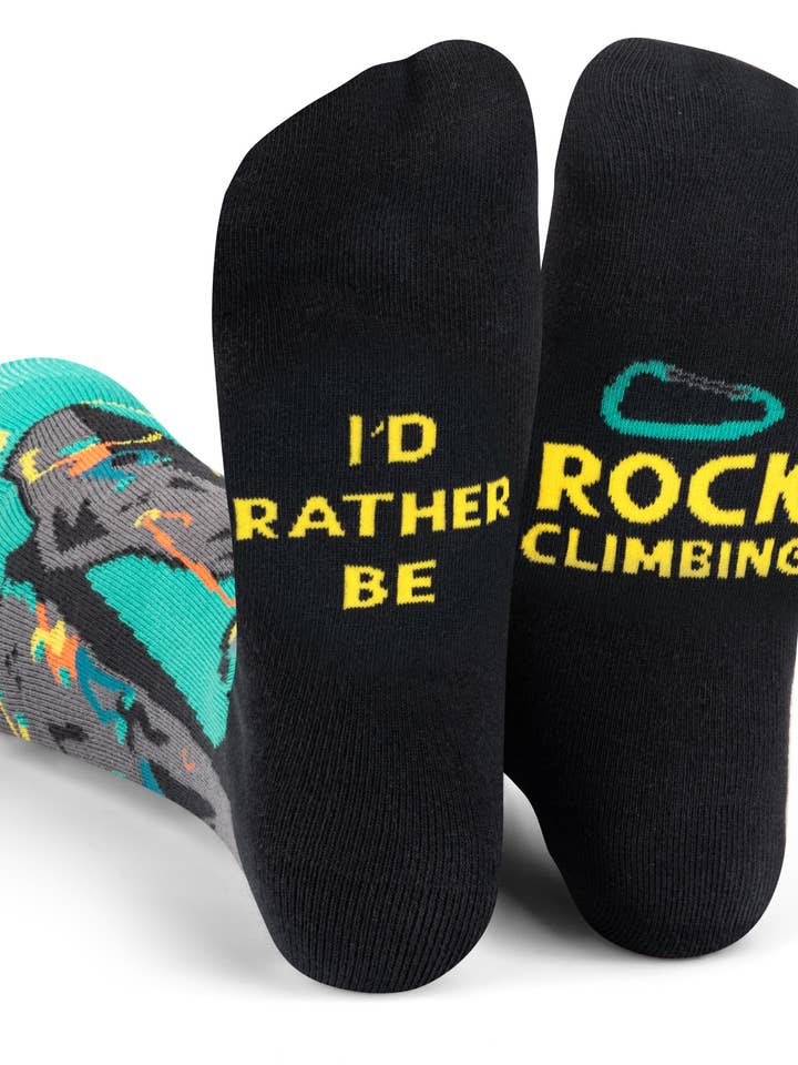 I'd Rather Be Rock Climbing Socks for wholesale by Lavley