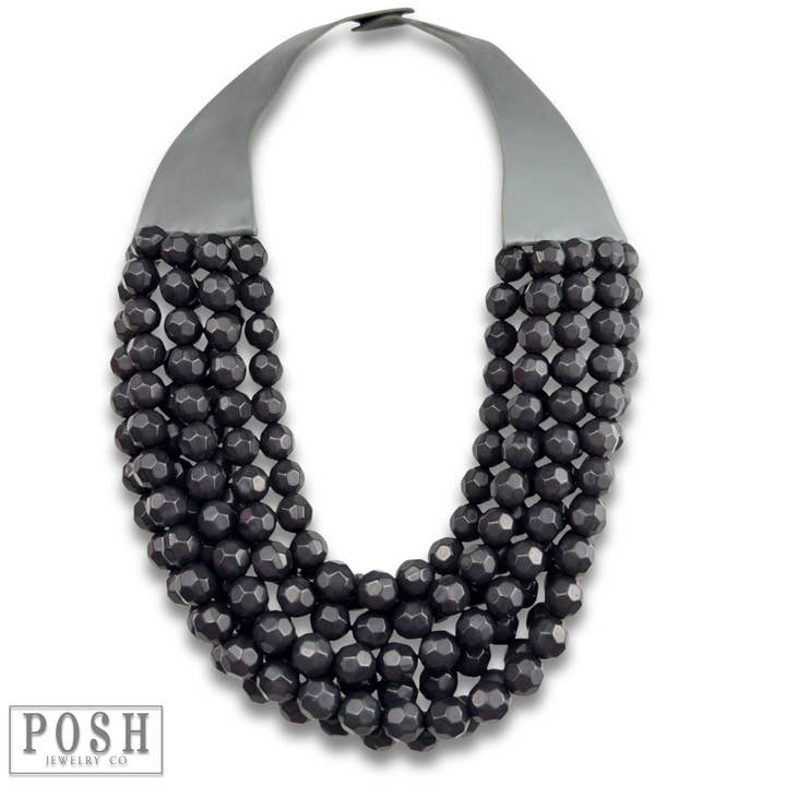 Pink Panache Brands - Wholesale Beaded/Pearl Necklace - Multi-strand magnetic clasp necklace10