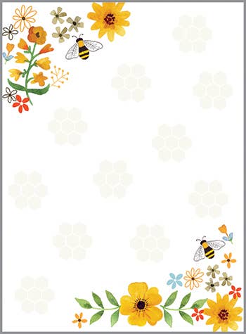 GINA B DESIGNS - Vente Blocs-notes - Mémo - Fleurs d'abeilles et nid d'abeille1