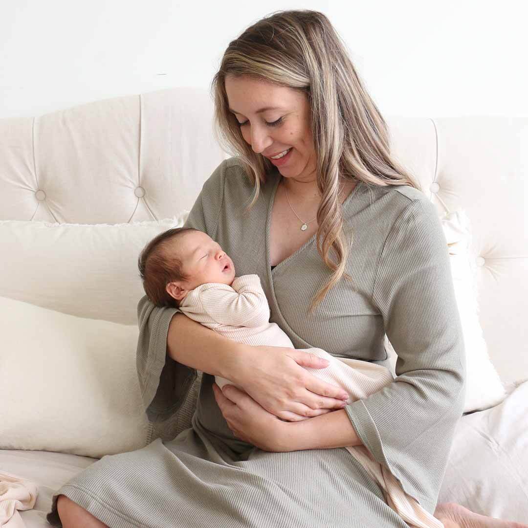 Caden Lane - Wholesale Robe - Women's - Eucalyptus Bamboo Waffle Knit Maternity Robe1