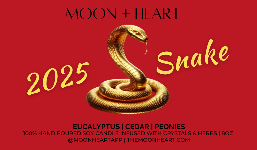 The Moon+Heart – Großhandel Kerze im Glas / gefüllte Kerze – 2025 Jahr der Schlange Kerze| Duftkerze mit Kristallen2