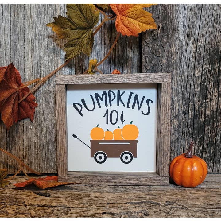 Panneau de ferme « Pumpkin 10 cents », décoration automnale rustique pour la vente par Kollman Custom Creations