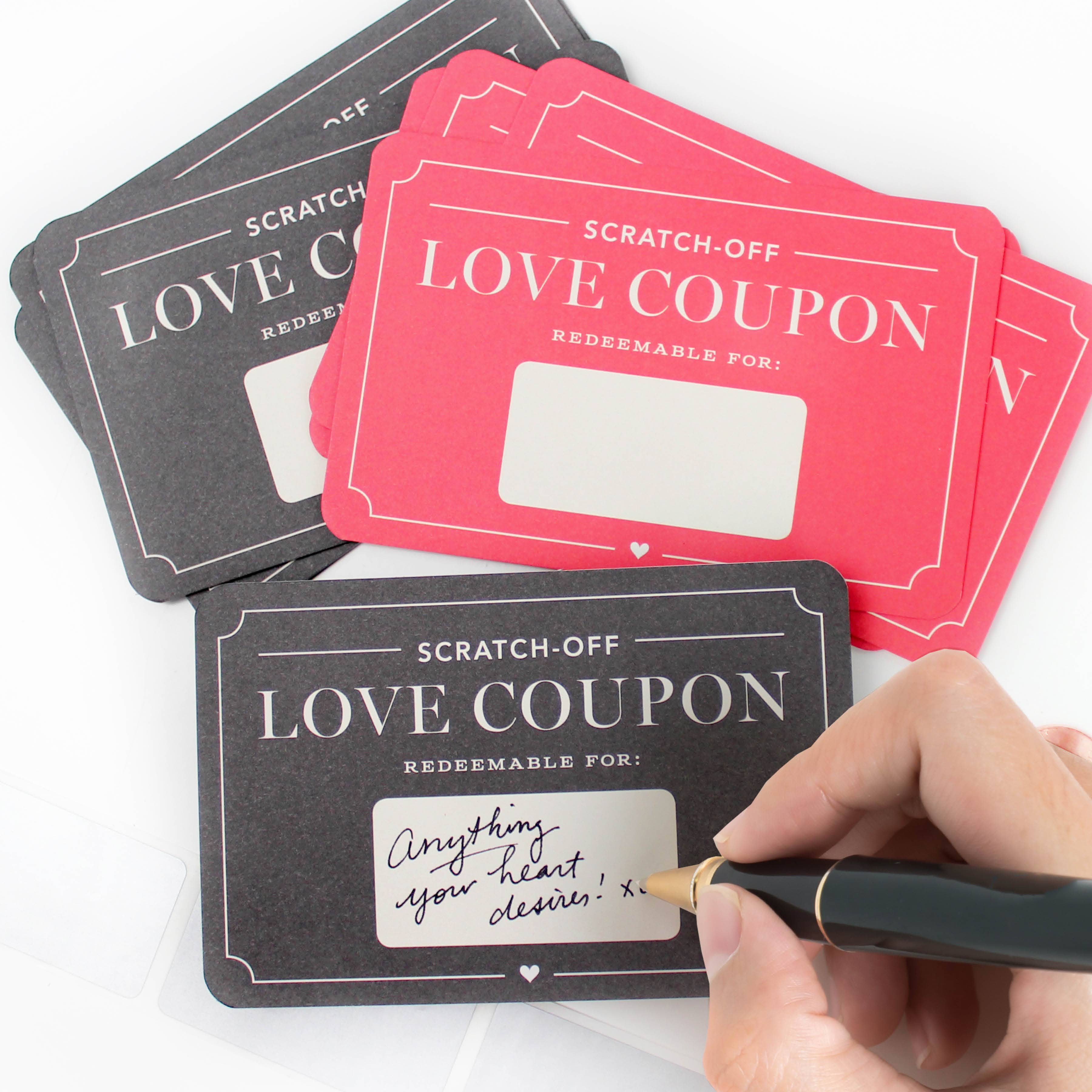 Inklings Paperie - Vente Cartes de déclaration d'amour - Bons à gratter - Love Coupons2