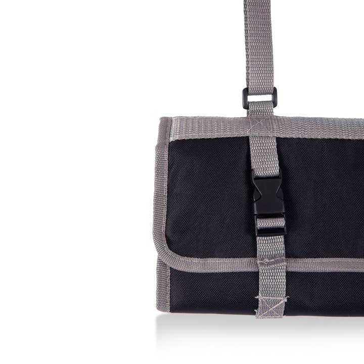 Black with Gray Accents 3-Piece BBQ Tote & Grill Set for wholesale on Faire12