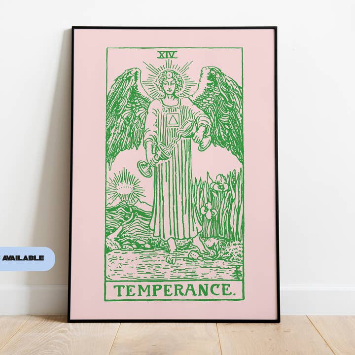 Tirage artistique sur carte de tarot de la tempérance du Sagittaire pour la vente par whatmabeldid