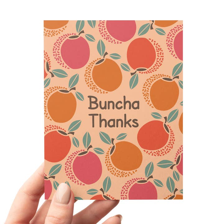 MASU - Wholesale Thank You Card - Playful Peach Fuzz Thank You Recycled Greeting Card0