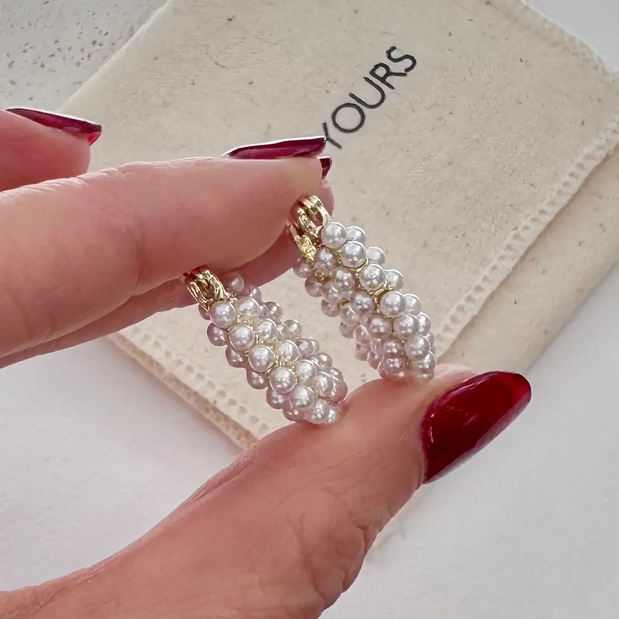 Everly Yours - Wholesale Hoop Earrings - Aurelia 14K Gold Pearl Hoops4