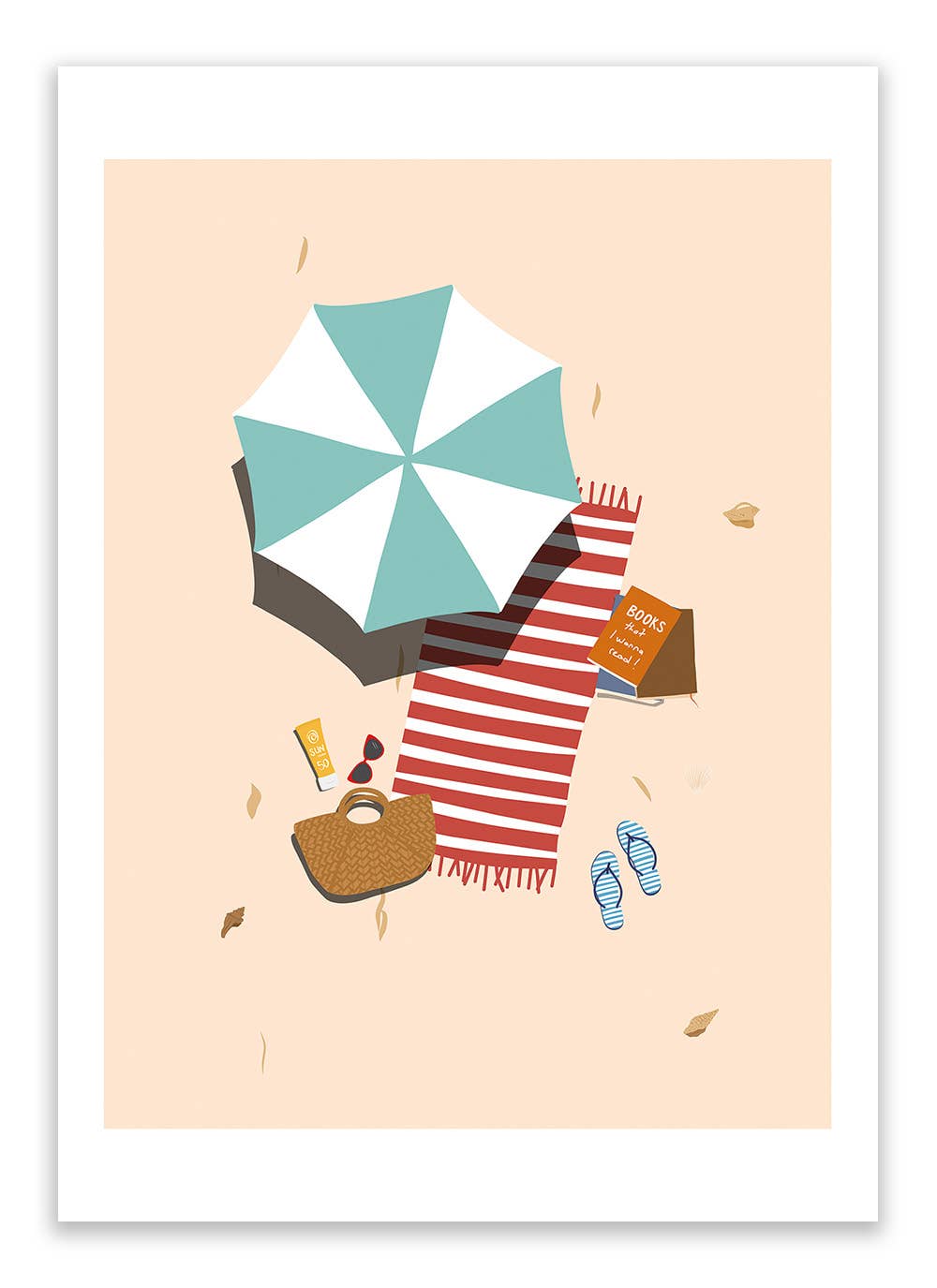 Esque - Wholesale Postcard - Postcard Beach Parasol - Abstract2