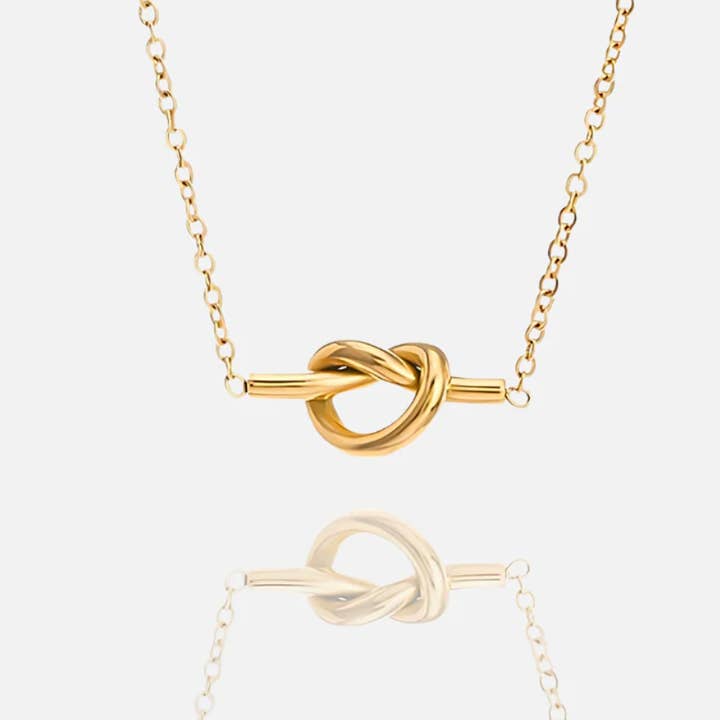 HoopLa - Wholesale Pendant/Charm Necklace - Sailor's Love knot- 14K Gold Steel Necklace5