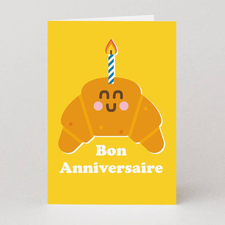 Croissant Birthday Card | Croissant Greeting Card
for wholesale by Studio Boketto