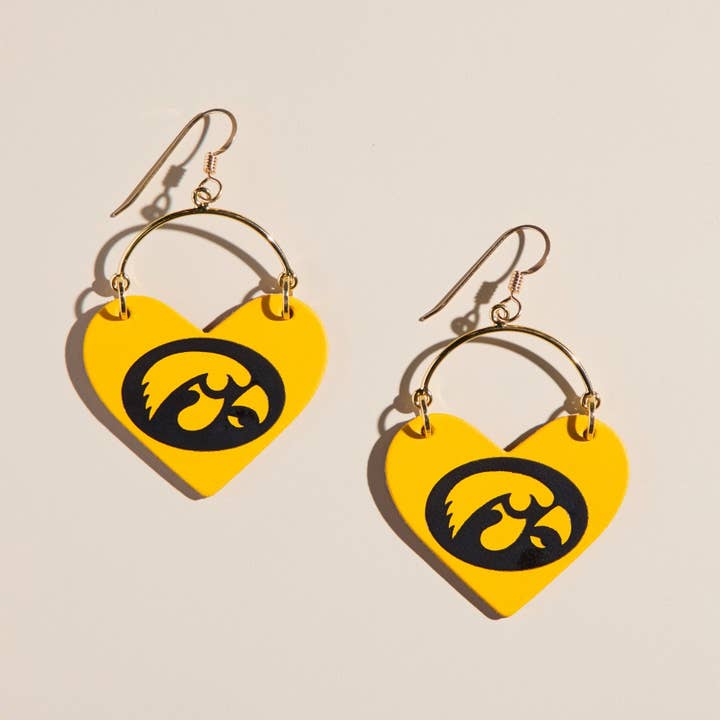 Yellow University of Iowa Hawkeye Lover for wholesale by Nickel and Suede
