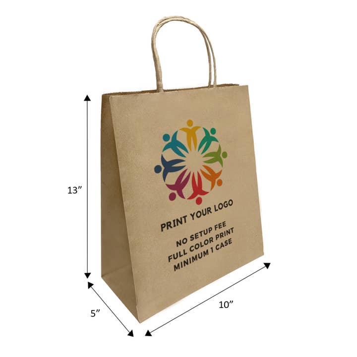 Custom Print Debbie 10x5x13 Kraft Paper Bag Twisted Handle for wholesale by Kis Paper