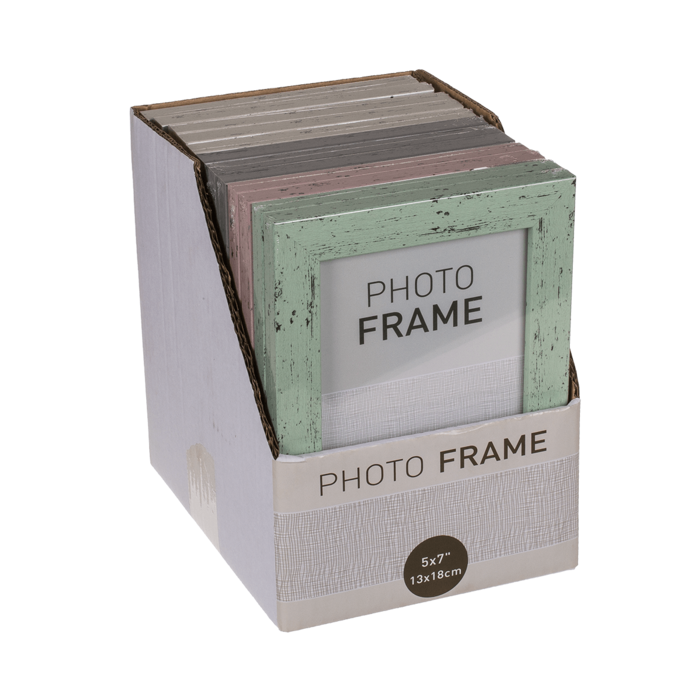 Out of the blue KG – wholesale Picture frame – Pastel-Coloured Plastic Photo Frame in Wooden,1