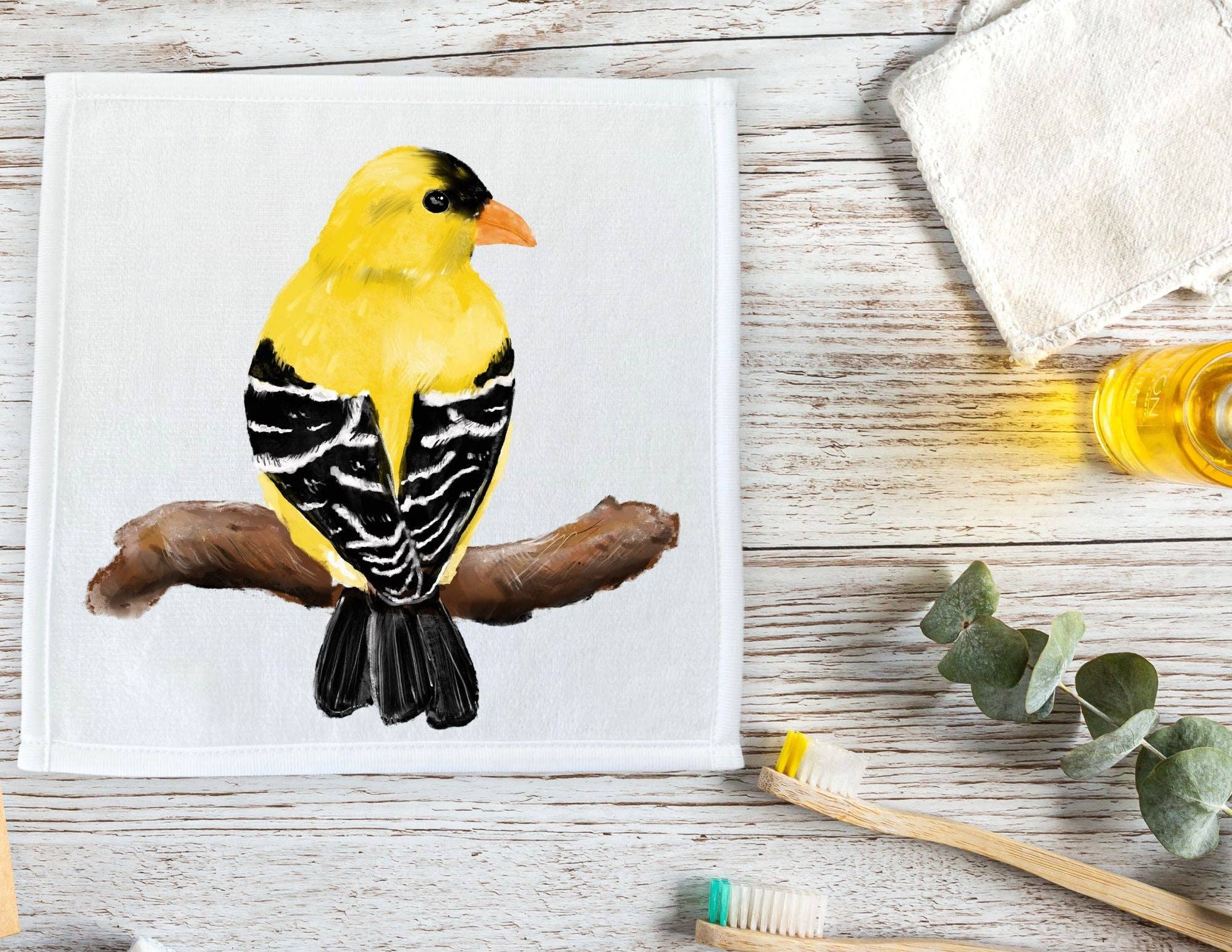MerikaArt - Wholesale Wash Cloth - American Goldfinch Washcloth3