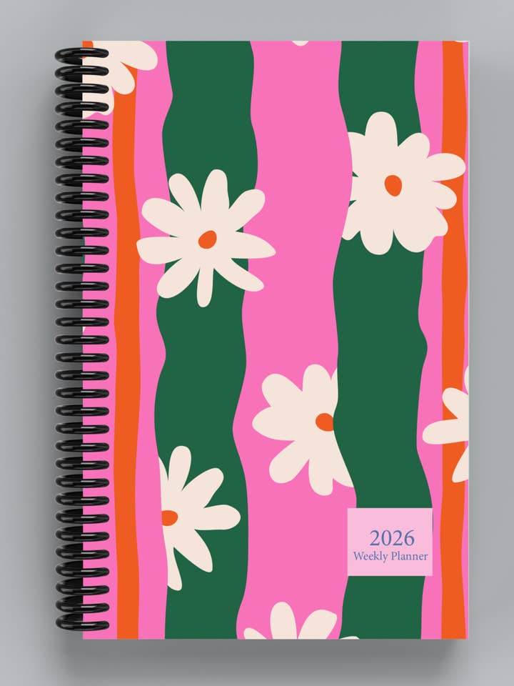 Flowers & Stripes: 2026 Dated Weekly Planner for wholesale by Anders Organizers