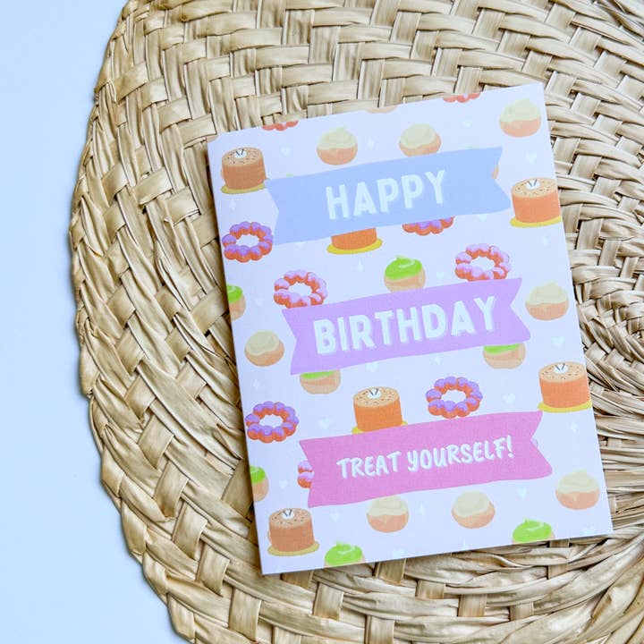Treat Yo Self - Birthday Card for wholesale by Design Jord
