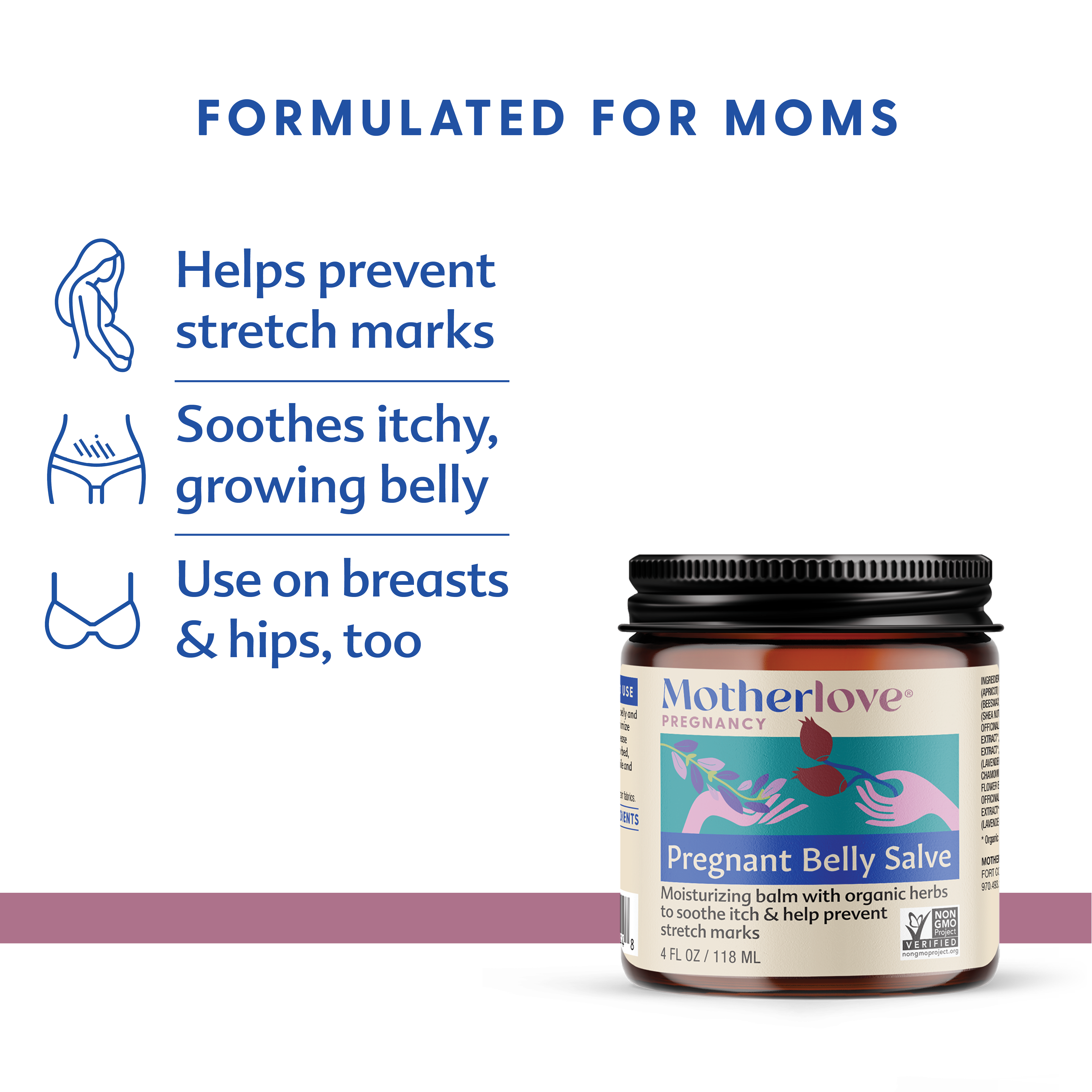 Motherlove - Wholesale Belly Oil/Butter - Maternity - Pregnant Belly Salve 4 oz3