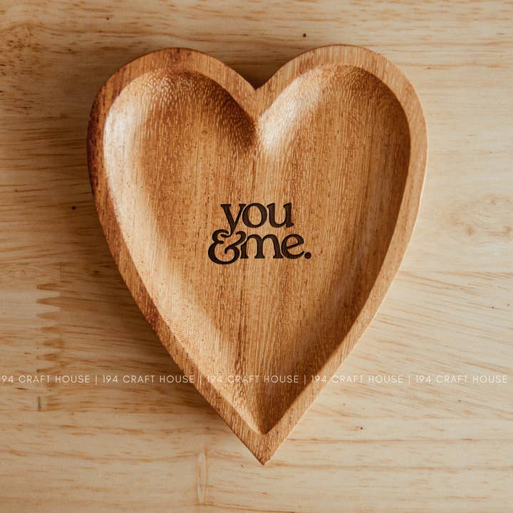 Bandeja de Madera Tú y Yo Corazón Dulce - Regalos de San Valentín para venta al por mayor de 194 Craft House