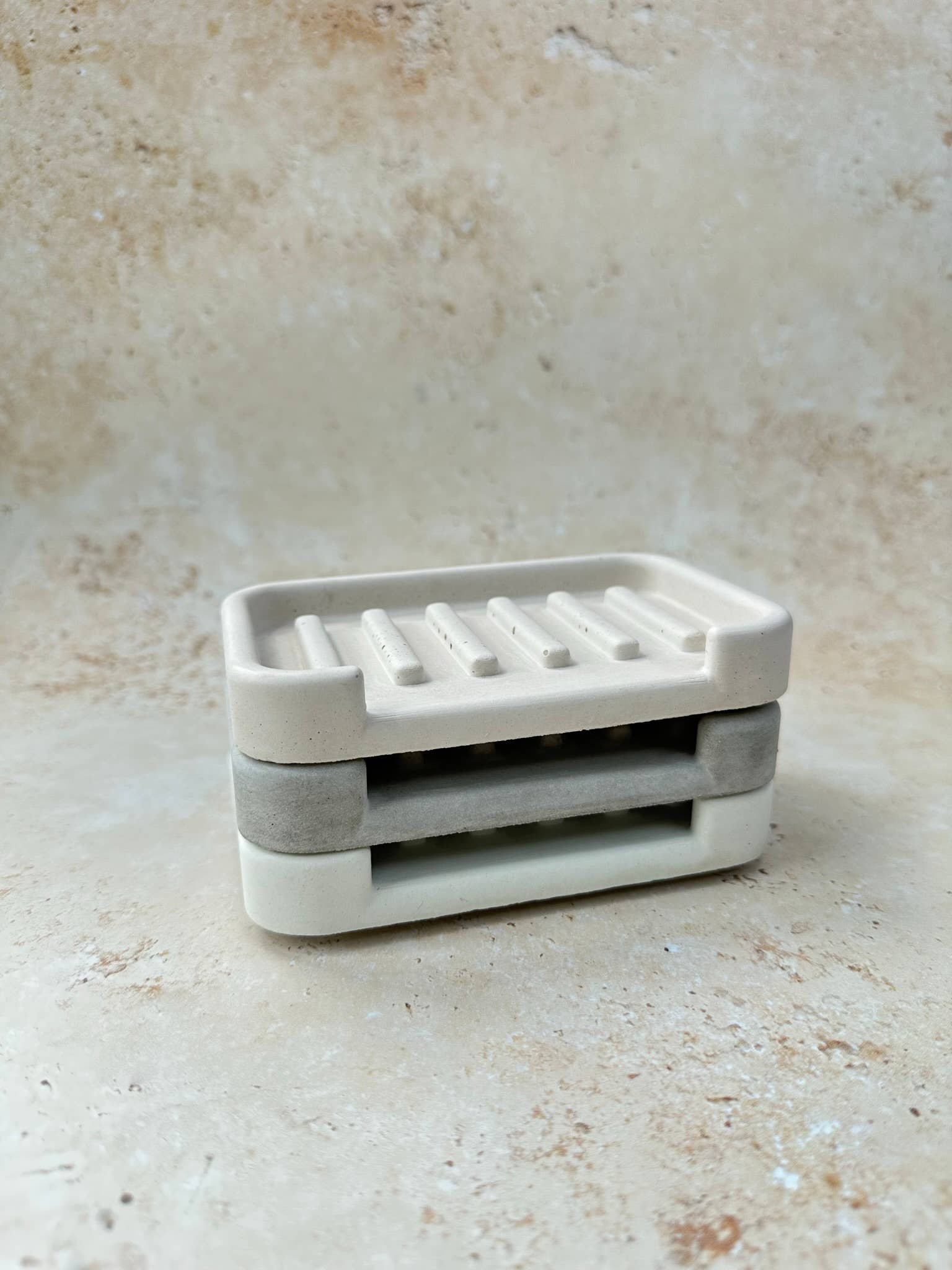 Smells Like Home Store - Venta al por mayor Platitos para jabón de baño - Jabonera rectangular de concreto ArcEdge10